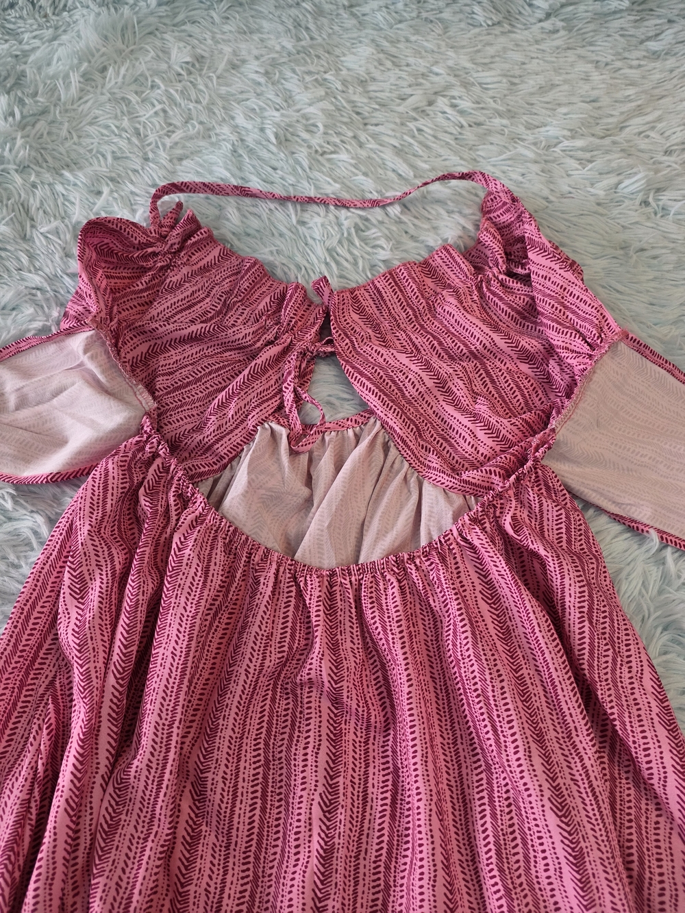 Pink Striped Tie-Front Sleeveless Maxi Dress - Size S - Picture 6 of 9
